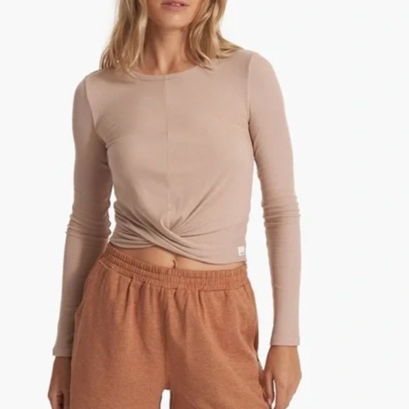 vuori Tops - Vuori cropped ribbed long sleeve Cove Twist Crop Tee small